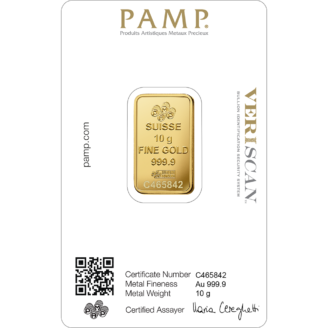 Lingou Aur , Pamp Fortuna 10 grame , 24 K , puritate 999,9 ‰